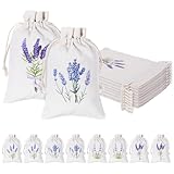 8 Stück Lavendelsäckchen Leer-Lavendelsäckchen zum Befüllen, Leinen Und...