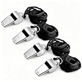 Yoezuo Edelstahl Pfeife, 4 Stück Sportpfeifen mit Schlüsselband,...