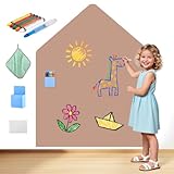 Trsaow Magnettafel Kinder,100 x 80 cm Magnetwand in Hausform 6 Buntstift, 1...
