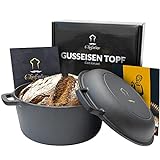 Chefarone® Gusseisen Topf Brot Backen - Brotbackform Mit Deckel 4.6L -...