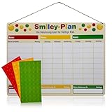 ewtshop® Smiley Belohnungstafel, magnetisch / Belohnungstafel mit...