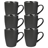 Schramm® 6 Stück Kaffeetassen Set schwarz aus Porzellan 340 ml...