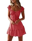 Imily Bela Damen Sommerkleid Rüschen Swing Strandkleid Elegant A-Linie...