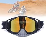 Motocross-Brille Mit Verspiegeltem, Motocross Lederbrille, Motorradbrille,...