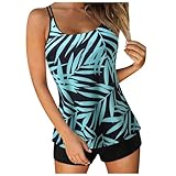 Generisch Tankini Damen Bauchweg Boho Bademode Set Push Up mit Oberteile...