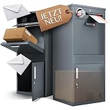 Paketbox mit Zeitungsfach - Paketbriefkasten Witterungsbeständig,...