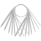 8 Stück Rundstricknadeln Set, Edelstahl 40cm Lang Stricknadeln Metall...