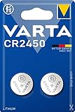 VARTA Batterien Knopfzelle CR2450, 2 Stück, Lithium Coin, 3V,...