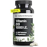 Vitamin D3 1000 I.E. – 365 Tabletten im Jahresvorrat – Vitamin D für...