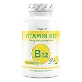 Vitamin B12 Vegan - 365 Lutschtabletten mit Zitronengeschmack - Premium:...