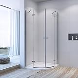AQUABATOS® Duschkabine Runddusche Rahmenlos 90x90 x 195 cm Duschabtrennung...