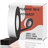 Kompriband 5,6 m lang, 30/6 anthrazit, expandiert von 6 auf 30 mm,...