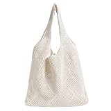 Augesak Strandtasche Damen, Häkeltasche Beach Bag, Gestrickte...