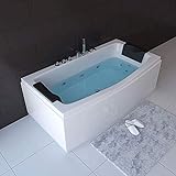 HOME DELUXE - Whirlpool Badewanne - NOOR - weiß mit Handbrause und Massage...