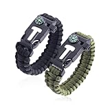 AEIOPRS 2 Pcs Multifunktions-Überlebensarmband mit Schnalle Kompass und...