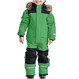 SKAJGL Schneeanzug Kinder Unisex Verdickt Warm Schneeoverall mit Kapuze und...