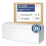 Wellsamed Papierhandtücher 800 Stück, 25 x 23 cm Hochweiß 2-lagig,...