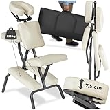 tectake® Massagestuhl klappbar, ergonomischer Hocker ohne Armlehne, Mobile...