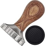 LEUOVE Kaffee Tamper 58mm, Espresso Stamper Set Edelstahl Base Holzgriff...