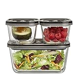 CASO VacuBoxx Eco-Set - 3 Vakuumbehälter aus Borosilikatglas, BPA-Frei,...