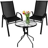 Bistro-Set 3-teilig Balkonmöbel-Set Tarassentisch Rund Gartenstühle...