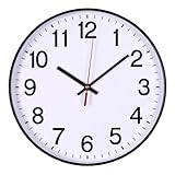 OFFICER PRODUCTS Wanduhr Kunststoff / 30 cm Schwarz/Arabische Ziffern...