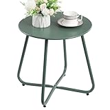 HollyHOME Beistelltisch Outdoor Balkontisch Klein Gartentisch Rund...