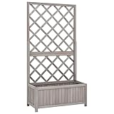 Woonisher Holzspalier Mit Pflanzgefäß Aus Tannenholz, Gartenspalier Mit...