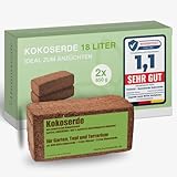 Humuserde I Kokoserde für Pflanzen 2 x 650g - 18L Kokoserde I Erde aus...