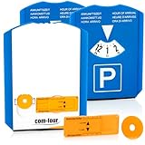 com-four® 3X Parkscheibe mit Eiskratzer, Gummilippe und Einkaufswagenchip...