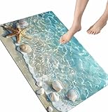Badematte Strand, Badematte rutschfest Badteppich 50x80 cm...