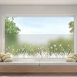 dktie Fensterfolie Blickdicht Sichtschutzfolie Fenster Milchglasfolie Gras,...