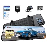 AZDOME 4K Spiegel Dashcam Auto Vorne Hinten mit 2.5K Rückkamera, 5G WiFi...
