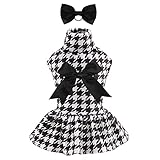 CuteBone Houndstooth Hundekleid samt Rollkragenpullover Welpenrock Kostüm...