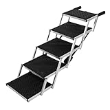 HELEVIA Faltbare Hundetreppe für Auto 5 Stufen 70 Kg Ladung mit Extra...