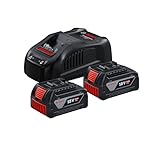 Bosch Professional 18V System Akku Starter-Set: 2x GBA 18V 5.0Ah Akku +...