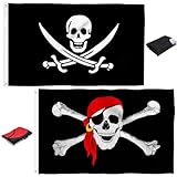 ElevaPulse 2er Pack Piratenflagge Outdoor - 90 x 150 cm - Hochwertige...