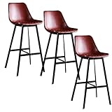 Barhocker aus Metall mit karierter Sitzfläche, gepolsterte...