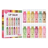 KYDA 12 Stück Lippenbalsam Set, natürliche Feuchtigkeitsspendende...