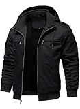 HOOD CREW Winterjacken für Herren Warme Fleecejacke Baumwolle Mantel mit...