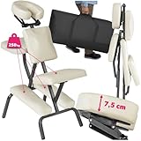 tectake® Massagestuhl klappbar, ergonomischer Hocker ohne Armlehne, Mobile...