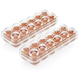 com-four® 2X Eierbox für 12 Eier - Eier-Aufbewahrung - Eierbehälter für...