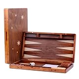 Syrace Holz eingelegtes Backgammon-Set, klassischer...