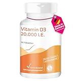 Vitamin D3 20000 I.E. - 90 Tabletten - nur 1 Tablette alle 20 Tage -...