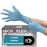 Ansell Microflex 92-134 Latexfreie Einweghandschuhe, Nitrilhandschuhe...