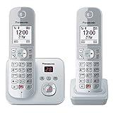 Panasonic KX-TG6862GS Schnurlostelefon mit 2 Mobilteilen und...