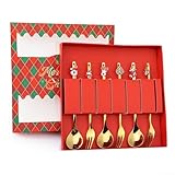 Edelstahl Weihnachten Geschirr Gabel und Löffel Set mit Feiertags-Charms...