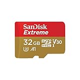 SanDisk Extreme 32 GB microSDHC Memory Card + SD Adapter with A1 App...