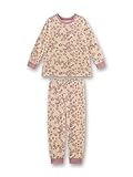 Sanetta Mädchen-Schlafanzug lang aus Nicki beige Blumen | Hochwertiger und...