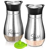 UDQYQ Edelstahl Salz- und Pfefferstreuer Set mit Glasflasche,...